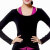 范迪慕  瑜伽服女春夏季莫代尔长袖修身健身服三件套舞蹈服 黑配紫红色-长袖三件套 M