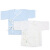 全棉时代 新生儿衣服 宝宝短款衣服纱布童装衣服 59/44(建议0-3个月) 蓝色+白色 2件/盒