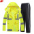 谋福 荧光黄反光条分体雨衣雨裤 成人应急交通道路反光救援雨衣 YGH02整套 XL 175