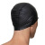 速比涛speedo 泳帽 PU材质柔软舒适 不勒头 长发防水游泳帽 男女士时尚黑色均码 8720640001
