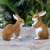 悦吉祥 仿真动物小白兔子摆件景观公园树脂雕塑工艺品花园林庭院户外装饰品 HY900土黄色一套