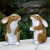 悦吉祥 仿真动物小白兔子摆件景观公园树脂雕塑工艺品花园林庭院户外装饰品 HY900土黄色一套