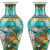 陶之念 景德镇陶瓷器 珐琅彩落地欧式古典花瓶 家居时尚装饰工艺品摆件（单个） 蓝色富贵牡丹 中号