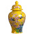 赣景 景德镇陶瓷花瓶名师手绘花鸟黄色将军罐带盖储物罐家居客厅博古架装饰品摆件