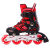 美洲狮（COUGAR）轮滑鞋儿童闪光溜冰鞋男女滑冰旱冰鞋女轮滑鞋男童 黑红单闪单鞋 M(可调31-36码)