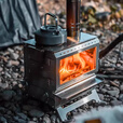 黑固 BLACK SOLID2024年新款壁炉S1轻量化露营取暖炉户外柴火炉烧烤煮茶观火炉 小壁炉S1 白金款