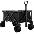 原始人露营推车户外营地拖车便携折叠手推野餐野营快递手拉车遛娃小拉车 300L 铝合金聚拢款曜黑-特粗铝架+双刹万向快拆越野轮