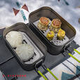必唯（BOUNDLESS VOYAGE） 纯钛迷你蒸架轻量便携多功能饭盒蒸格矮脚户外汤锅蒸笼露营用品 Ti6027P 大号蒸格配收纳袋