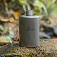 必唯（BOUNDLESS VOYAGE）纯钛户外小酒壶200ml野营旅行随身便携迷你白酒壶圆形露营酒具 200ml Ti3068D 