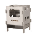 Ti artisan/钛工匠户外不锈钢四方木柴炉子酒精炉便携炉灶灶台野外插卡式炉