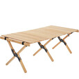 牧高笛（MOBIGARDEN）实木桌 户外露营野餐烧烤便携可拆卸餐桌实木折叠蛋卷桌云瑞 L码-原木色