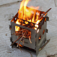 Ti artisan/钛工匠户外不锈钢四方木柴炉子酒精炉便携炉灶灶台野外插卡式炉