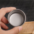 Ti artisan 钛工匠户外纯钛茶壶泡茶具功夫茶杯子手玩壶具滤网冲茶品茗茶盏 纯钛单层小茶杯35ml（两只装）