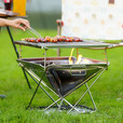 原始人户外烧烤炉便携折叠不锈钢篝火架用品装备焚火台 大号