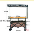 聚拢露营推车旅行手拉拖车摆摊推车一体摊车带折叠桌板雨棚遮阳棚 [双底]棕车+120*60桌6杆+宽棚