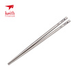 KEITH铠斯【纯钛轻质筷子】便携钛餐具防滑耐用露营钛用品 23.5cm标准空圆筷(配布袋)