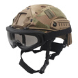战术兵FAST儿童迷彩战术头盔吃鸡三级头户外骑行防撞小学生自行车安全帽 A套餐(头盔+盔罩+X400护目镜)