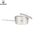 SILVERANT银蚁纯钛锅具碟饭盒便当盒户外野炊具露营旅行折叠提手带盖定制直接加热 纯钛1600ml折叠锅