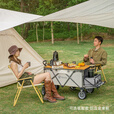 北欢bavay营地露营推车户外野餐便携pro折叠拉杆车野营手拉拖车F02 420L 米色pro+顶棚
