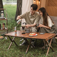 挪客Naturehike户外露营黑胡桃木色蛋卷桌便携式折叠摆摊野餐桌 大号-胡桃木色
