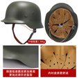 战术兵 德式头盔二战M35钢盔防暴哈雷摩托车头盔 全钢材质1.5kg八佰同款 黑色升级版 均码（55-59cm）
