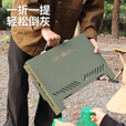 拓村烧烤炉户外烧烤架家用便携式折叠烤串烤肉炉子露营木炭碳烤炉 手提箱烧烤炉-绿色+取盘器