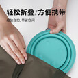 M Square折叠碗硅胶杯碗旅行便携食品级宝宝碗露营野餐 蓝色中杯+大碗