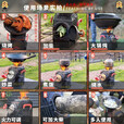 科烘大号柴火炉户外气化无烟便携庭院洪供猛火烧烤盘农村最新款柴火灶 豪华版庭院柴火灶+圆桌+烤盘+锅架