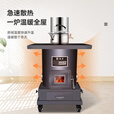欧润嘉气化柴火灶农村家用烧木柴取暖炉柴煤两用冬季室内无烟移动锅台 新威刚气化炉+40锅3米烟管配件