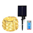 暮瑾太阳能led小彩灯闪灯串灯带户外家用庭院防水节日装饰霓虹灯树灯 50米暖色（太阳能遥控+USB充电）