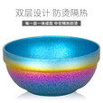 钛途（TITO TITANIUM）纯钛碗露营宝宝儿童吃饭碗双层饭碗户外碗防烫防摔钛碗家用碗新款 纯钛碗-小号-冰花钛色