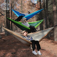 三只小驴双人充气吊床户外秋千成人儿童防侧翻野外露营防蚊虫蚊帐 墨绿色