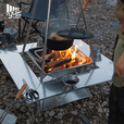 Campingmoon柯曼不锈钢花纹围炉桌烧烤桌子可拆分式烤肉桌户外折叠桌 【T-500】围炉桌