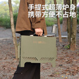 拓村烧烤炉户外烧烤架家用便携式折叠烤串烤肉炉子露营木炭碳烤炉 手提箱烧烤炉-绿色+取盘器