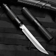 希凡里尼泊尔军刃防身荒夫铝合金手柄多功能高硬度马氏体刀露营户外求生 黑色尖头
