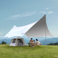 原始人天幕户外露营桌椅六件套野营大号防晒免搭银胶遮阳棚 16㎡精致露营套装