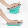 M Square折叠碗硅胶杯碗旅行便携食品级宝宝碗露营野餐 蓝色中杯+大碗