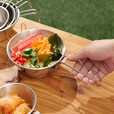鹿险家户外304不锈钢餐具雪拉碗折叠碗露营野炊野餐装备用品套装 活动柄雪拉碗500ML*4个（送网袋）