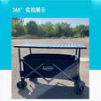 鹿营地摆摊推车露营车一体车小吃车超大款聚拢可升降地摊移动夜市餐车 黑车+120x60木纹桌