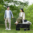 原始人（The Primitive）露营推车营地拖车户外折叠超大野营手拉车遛娃小推车野餐车桌板 飞机款耀黑推车+可折叠桌板