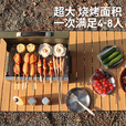 拓村烧烤炉户外烧烤架家用便携式折叠烤串烤肉炉子露营木炭碳烤炉 手提箱烧烤炉-绿色+取盘器