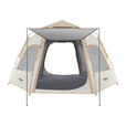 原始人帐篷户外便携式折叠野外露营装备全套儿童野餐野营全自动加厚防雨 【一室一厅】杏米白大号