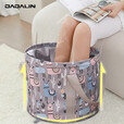 JAJALIN  便携式可折叠户外旅行泡脚袋洗衣盆洗脚水桶脸盆洗脚 灰色羊驼