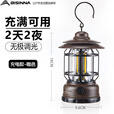 北山狼 户外露营灯 氛围灯 营地挂式LED手提灯 帐篷照明灯充电超长续航 充电款-咖啡色