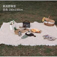 橙威（CHENGWEI）露营野餐垫ins野餐布防潮加厚帐篷地垫子沙滩毯法式户外用品拍照 白咖T格 90*90cm