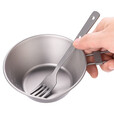 Ti artisan钛工匠户外纯钛沙拉碗单层可折叠手柄野营野炊旅行易携健康钛碗 坡度碗450ml大号无嘴