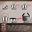 岛奇（Daoqi）户外锅具304不锈钢露营野炊装备全套套锅野营野外煮饭用品 户外锅具6件套（复合底）