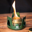 诺歌花园户外轻便酒精炉 便携迷你液体固体酒精炉头野炊烧水煮茶炉具 银色