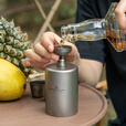 必唯（BOUNDLESS VOYAGE）纯钛户外小酒壶200ml野营旅行随身便携迷你白酒壶圆形露营酒具 200ml Ti3068D 