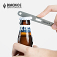 黑冰（BLACKICE）户外野餐钛餐具多功能带开瓶器便携钛勺家用长柄汤勺Z7222G Z7222G银灰